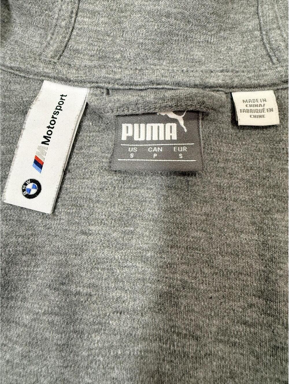 PUMA BMW M Motorsport Men's Full-Zip Hoodie Heather Gray Jacket Size Small - Picture 3 of 16